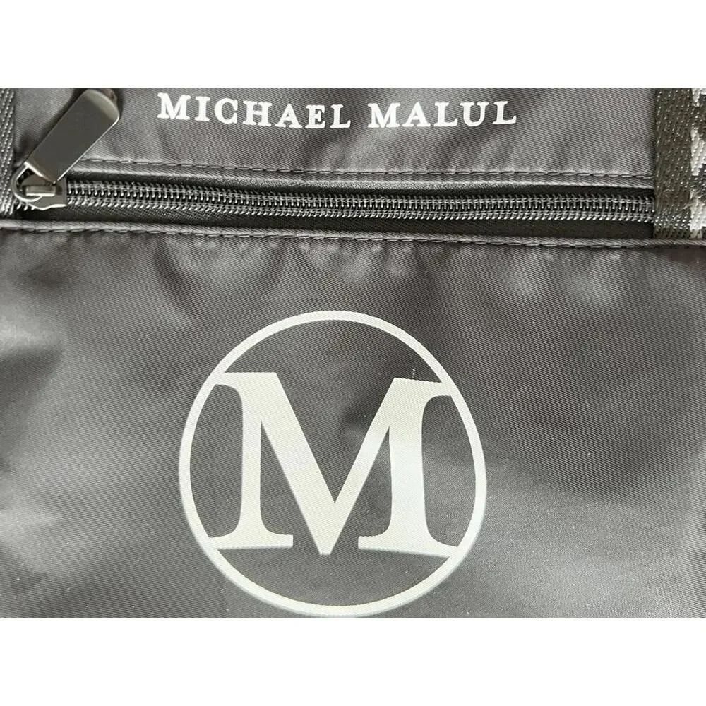 Michael Malul Black Duffel Bag with Logo Strap